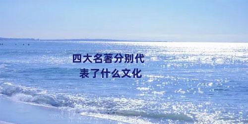 四大名著分别代表了什么文化