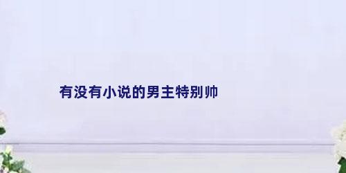 有没有小说的男主特别帅
