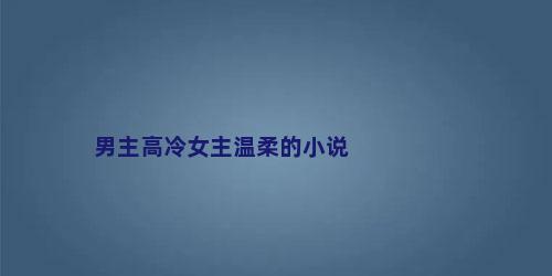 男主高冷女主温柔的小说